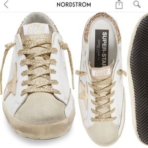 Golden Goose Super Star low gold metallic sneakers sz.10